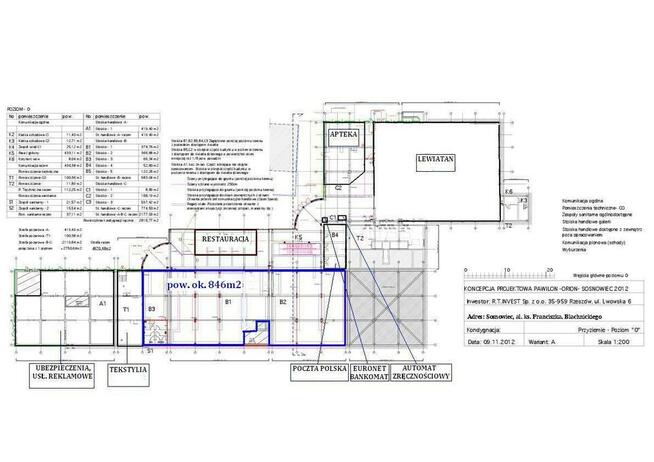 Wynajmę pow. ok. 846m2 na parterze w Sosnowcu (ORION)