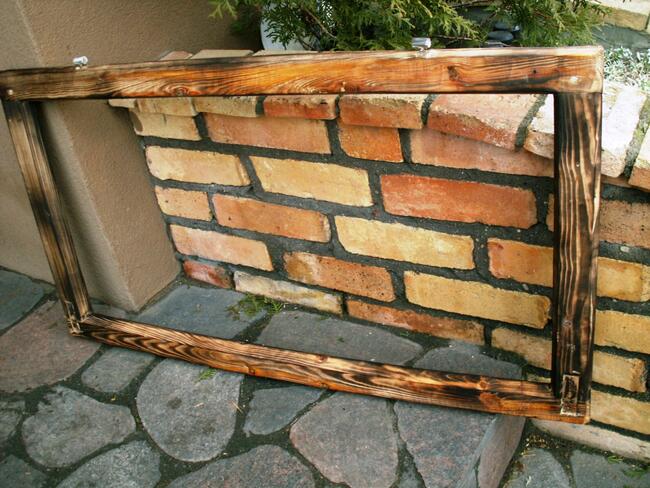 Stare okna, rama okienna retro loft lustro, zdjęcia 51x94