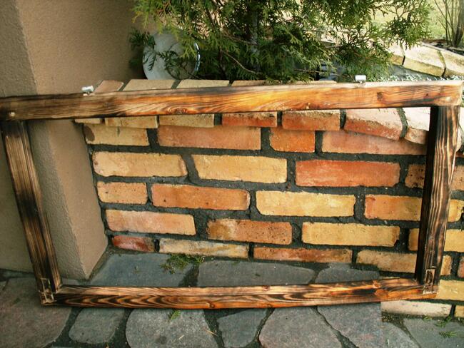 Stare okna, rama okienna retro loft lustro, zdjęcia 51x94