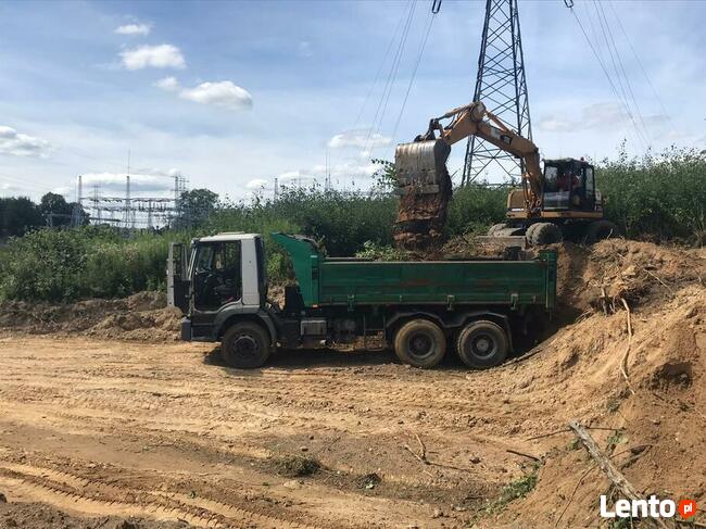 roboty ziemne, wykopy, równanie terenu, koparka, transport
