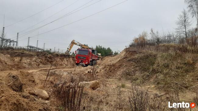 roboty ziemne, wykopy, równanie terenu, koparka, transport