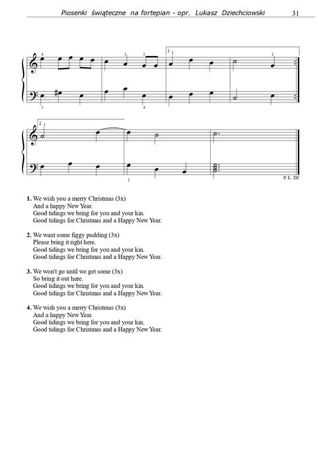 Piosenki świąteczne na fortepian pianino, nuty, nowe, kolędy
