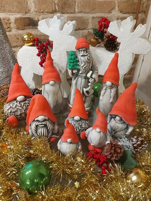 Mikolaj gipsowy mikolaje dekor skrzat swiąteczne