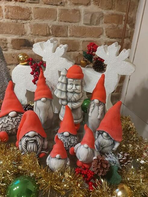 Mikolaj gipsowy mikolaje dekor skrzat swiąteczne