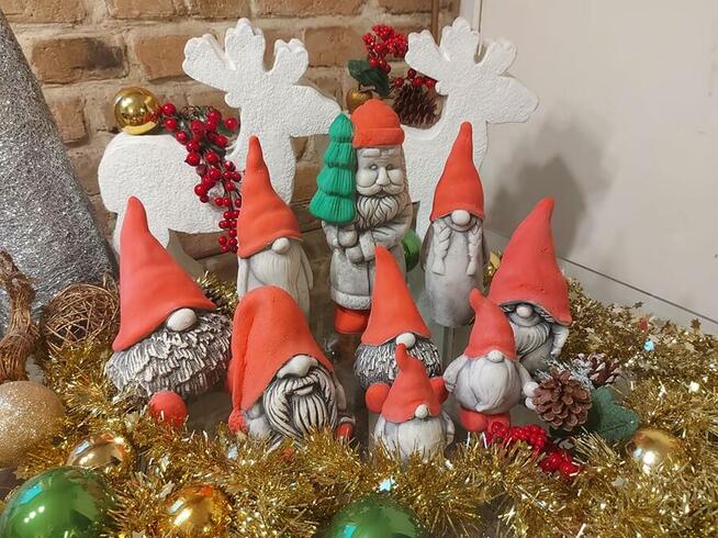 Mikolaj gipsowy mikolaje dekor skrzat swiąteczne