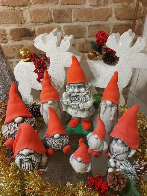 Mikolaj gipsowy mikolaje dekor skrzat swiąteczne