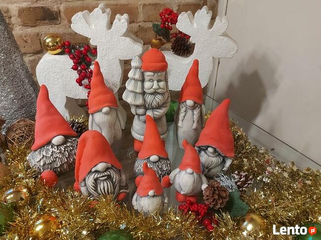 Mikolaj gipsowy mikolaje dekor skrzat swiąteczne