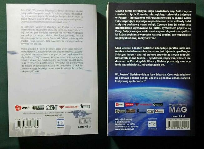 Peter Hamilton Pustka i Czas komplet fantasy sf grube!