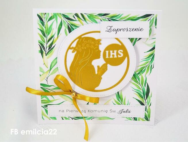 Zaproszenie z okazji I Komunii Św. spersonalizowane, koperta