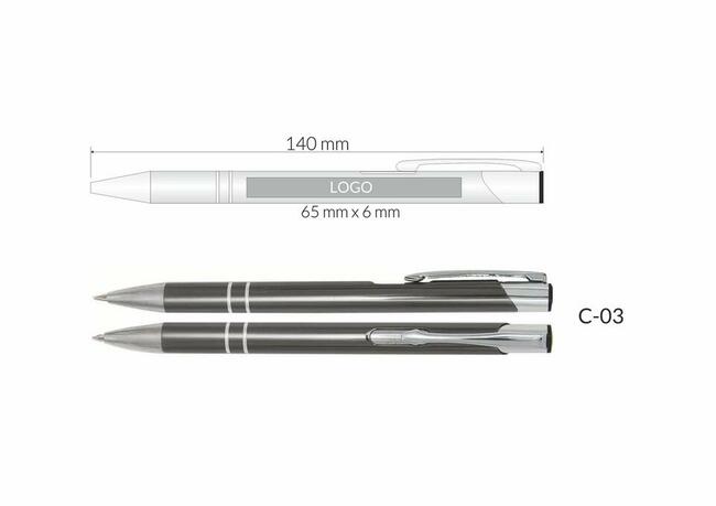 długopisy metalowe cosmo z grawerem 100 szt. różne kolory
