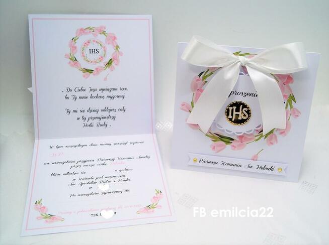 Zaproszenie z okazji I Komunii Św. spersonalizowane, koperta