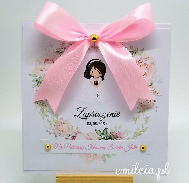 Zaproszenie z okazji I Komunii Św. spersonalizowane, koperta
