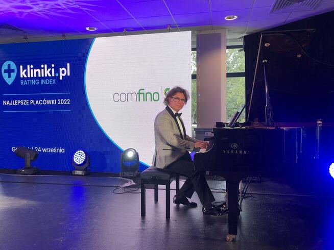 Pianista Muzyka Świąteczna Czarny Fortepian