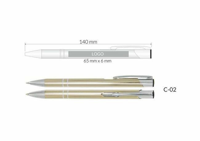 długopisy metalowe cosmo z grawerem 100 szt. różne kolory
