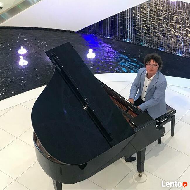 Pianista Muzyka Świąteczna Czarny Fortepian