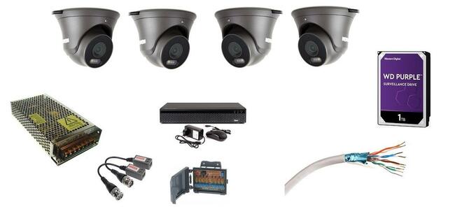Zestaw kamer 4-16 kamery UHD 5mpx 4K montaż monitoringu