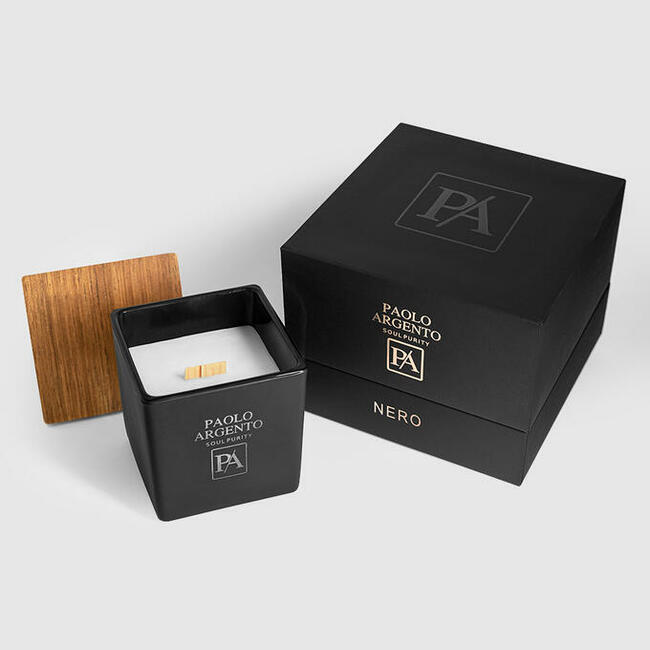Świeca Sojowa Paolo Argento NERO Lusso Cubo