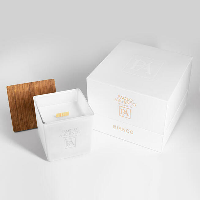 Świeca Sojowa Paolo Argento BIANCO Lusso Cubo