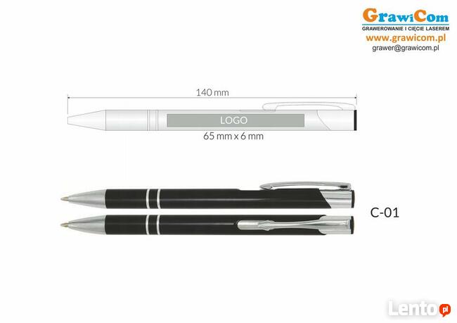 długopisy metalowe cosmo z grawerem 100 szt. różne kolory