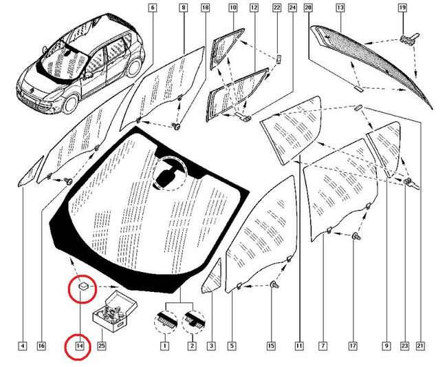 Stoper dystans guma blokada szyby Renault Dacia 903562759R