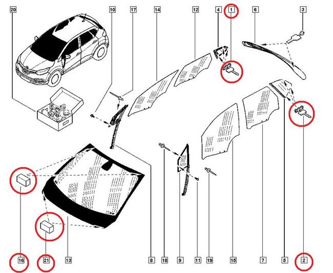 Stoper dystans guma blokada szyby Renault Dacia 903562759R
