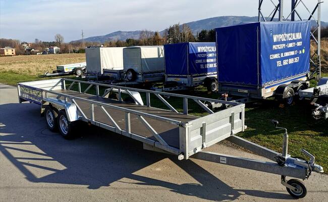 Wypożyczalnia Przyczep pod mini koparkę laweta długa na busa