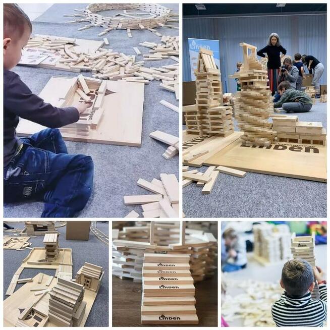 Polskie drewniane klocki Linden zestaw 100 szt. w worku. EKO