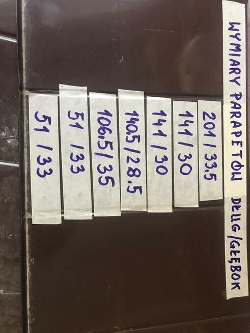 Parapety zewnętrzne ALUMINIUM wewnętrzne plastik