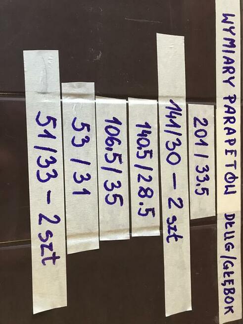 Parapety zewnętrzne ALUMINIUM wewnętrzne plastik