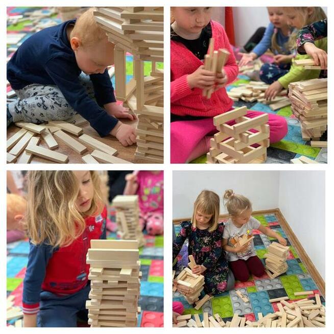 Polskie drewniane klocki Linden zestaw 100 szt. w worku. EKO