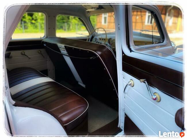 Biała Warszawa M20 1956r auto do ślubu. Samochód na wesele