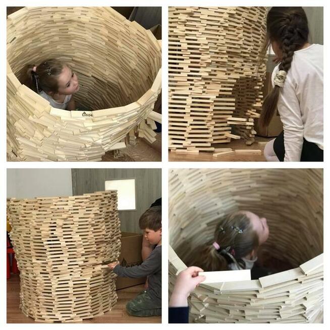 Polskie drewniane klocki Linden zestaw 100 szt. w worku. EKO