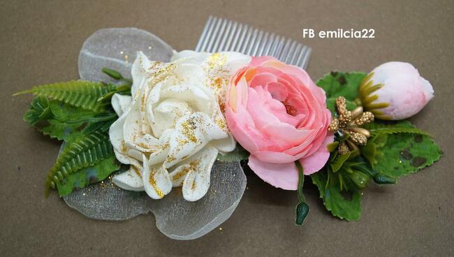 Grzebyk Ozdoba do włosów Ślub Wedding