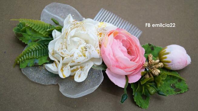 Grzebyk Ozdoba do włosów Ślub Wedding