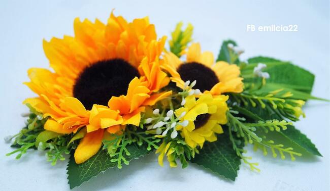 Grzebyk Ozdoba do włosów Słoneczniki FB emilcia22 (Y)