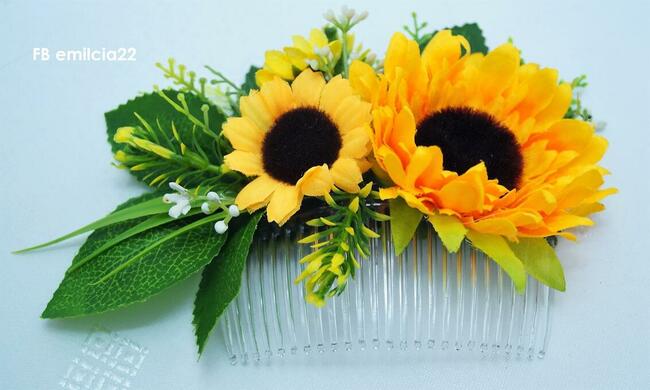 Grzebyk Ozdoba do włosów Słoneczniki FB emilcia22 (Y)