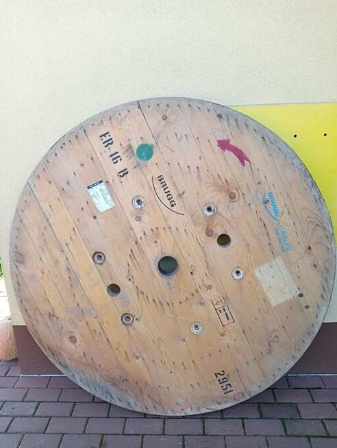 Koła drewniane na stół do ogrodu