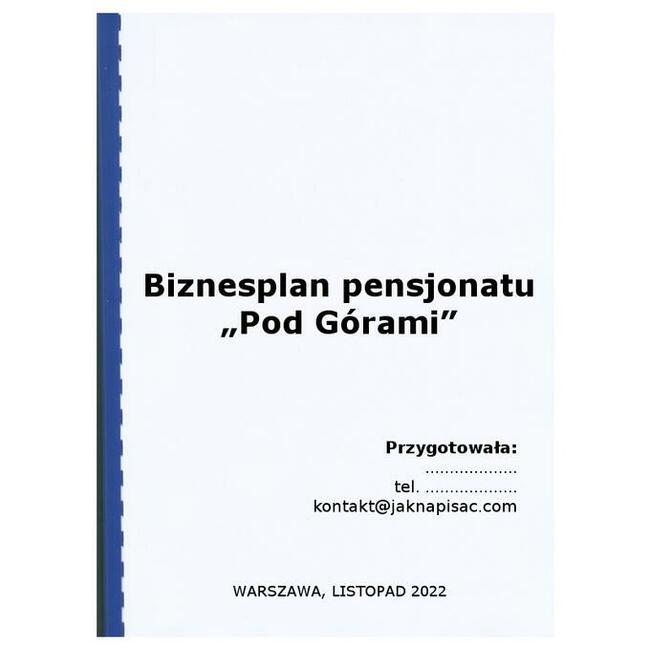 Biznesplan pensjonatu