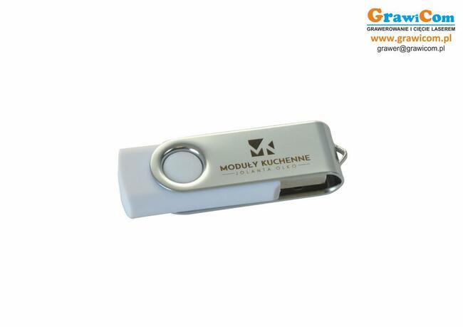 Pendrive pamięć usb z logo grawer 16 GB 50 szt. biały