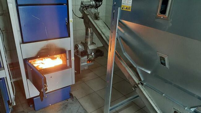 Zestaw do spalania biomasy drzewnej - zrębek