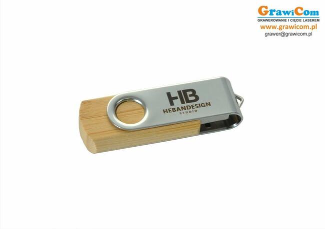 Pendrive pamięć usb z logo grawer 16 GB 50 szt. bambus