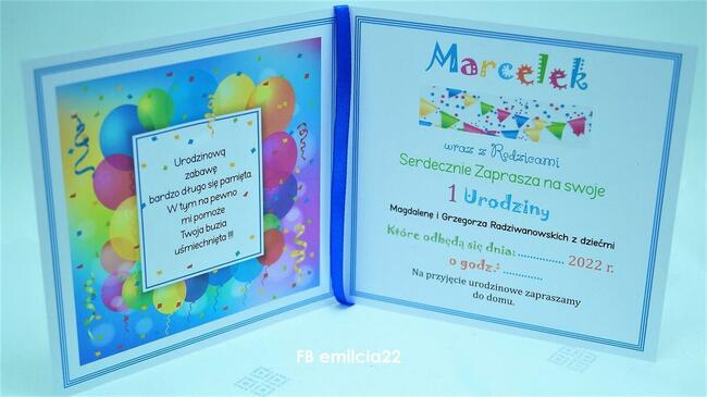Zaproszenie z okazji 1 urodzin - Roczku FB emilcia22