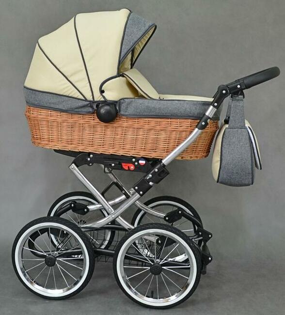 Wózek dziecięcy Retro Wiklinowy zestaw 3w1 z wikliny