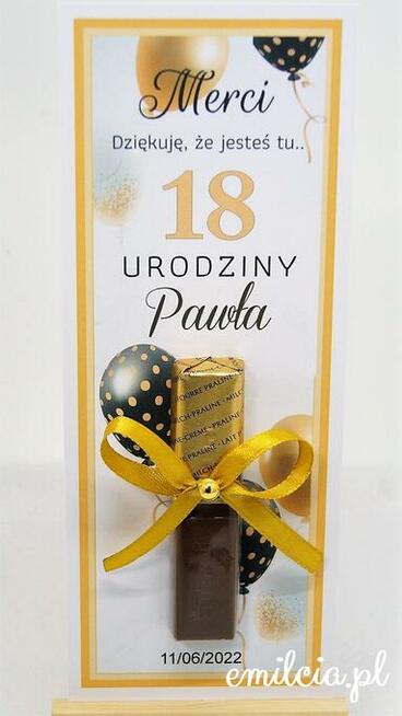 Merci jako podziękowanie dla gości z okazji urodzin