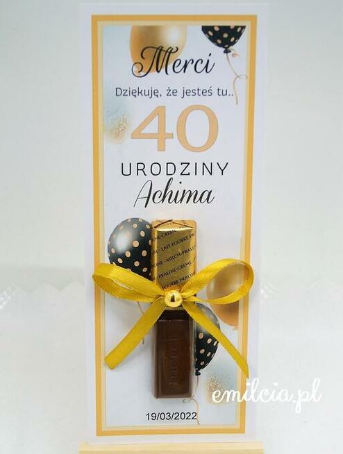 Merci jako podziękowanie dla gości z okazji urodzin