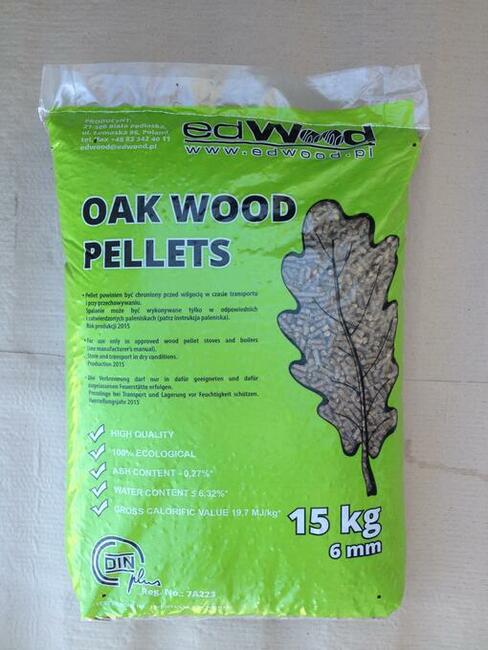 Liściasty pellet drzewny (dąb), 0,5t.- 650zł, transport !