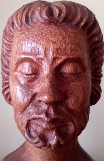 Rzeźba Popiersie: Starzec - Lite Drewno HANDMADE