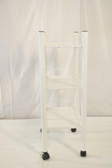 półka kosmetyczna biała metalowa na kółkach