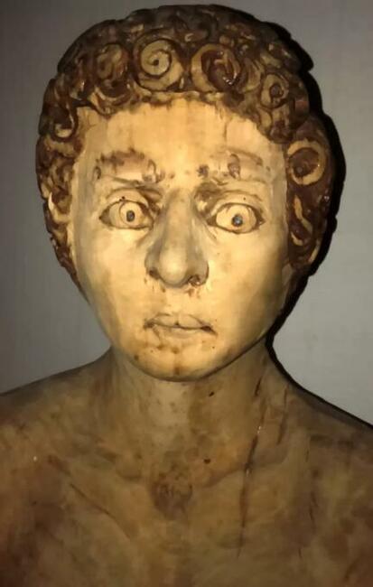 Rzeźba: Wpatrujący Mężczyzna - Lite Drewno STOJĄCA HANDMADE