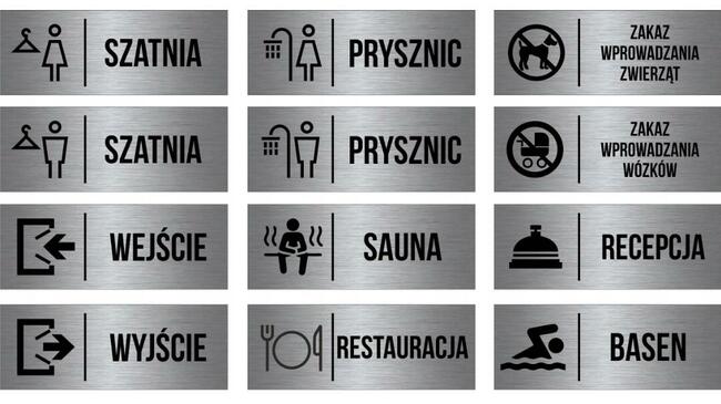 Tabliczka sublimacja napis + piktogram